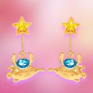 Space ship stitch earrings